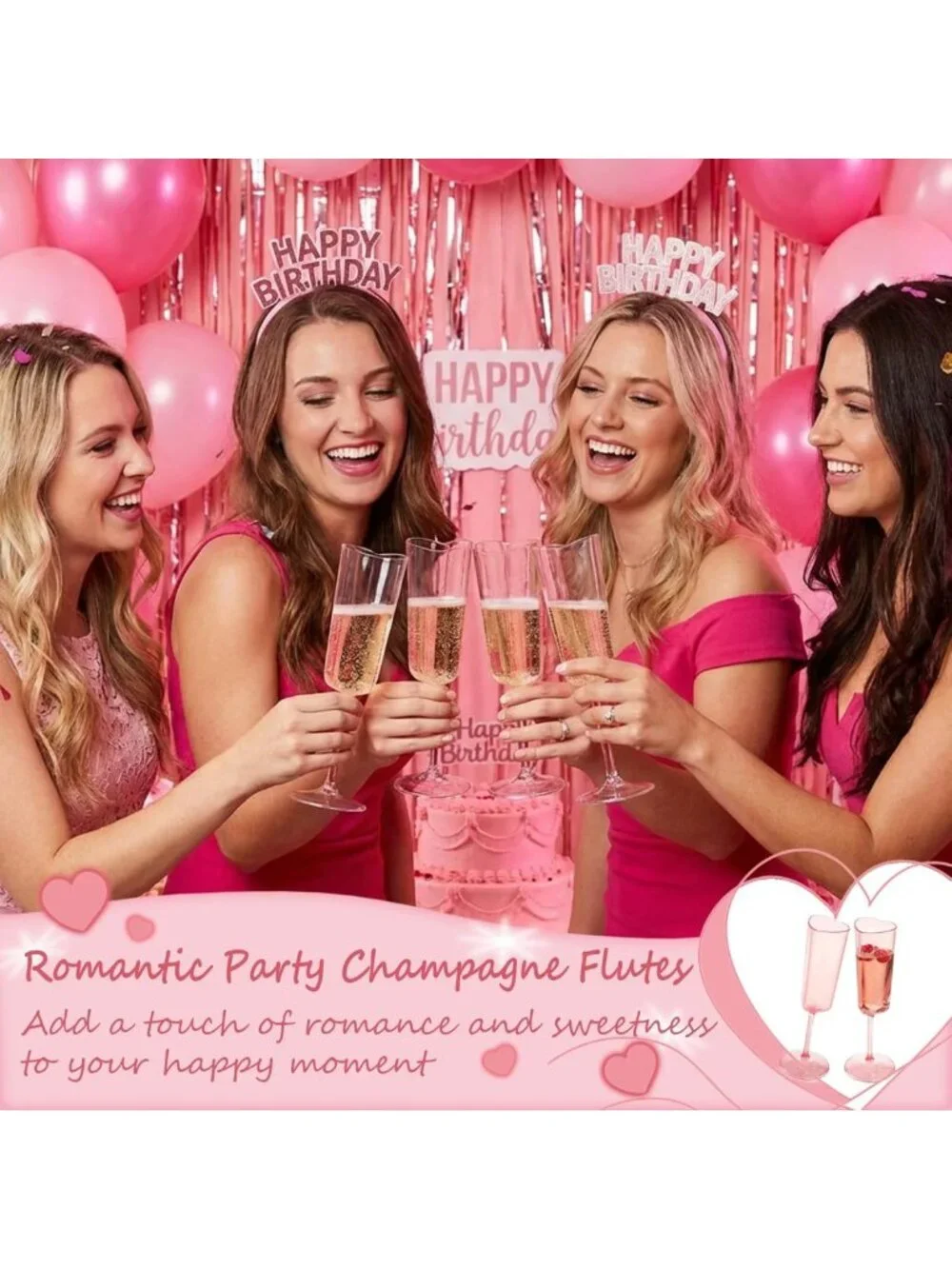 12 PCS Heart Shaped Champagne Flutes - Elegant Plastic Goblets for Weddings